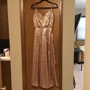Rose gold formal dress/bridesmaids dress
